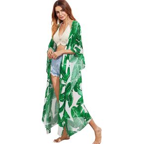 SweatyRocks Women's Flowy Kimono Cardigan Open Front Maxi Dress