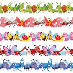 Whaline 69Ft Candyland Bulletin Board Borders Colorful Ice Cream Lollipop Cupcakes Adhesive Trim Border for Summer School Classroom Office Party Decoration