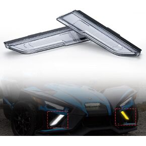 A & UTV PRO Lower Accent Panel Light Kit for Polaris Slingshot S GT R SL SLR 2020 2021 2022 2023 2024, DRL Daytime Runnig Light & Yellow Turn Signal Light Accessories, Replace OEM # 2884606, 2PCS