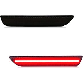 LED Side Marker Light Replacement for Mustang 2010-2014, 4PCS Front Amber Rear Red Bumper Sidemarker Lamps