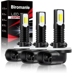 Compatible with Polaris Sportsman 400 450 500 550 570 700 800 850 light bulb, 4010253 Bulbs, High brightness 8000LM 6000K Bright White, 886/894/881 fog light Bulbs, Plug and play(Pack of 3)