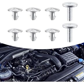 8 PCS Lower Engine Cover Bolt Pin Screws, Hardware Screw and Access Clip, Compatible with Honda Accord Civic CR-V 90674-TY2-A01 90105-TBA-A00 (Silver)