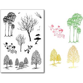 Silhouette Flowers Clear Stamps for Card Making or Journaling Silhouette Dandelion Daisy Lavender Silicone Stamps for Scrapbooking Photo Album and Other Paper Crafts Decoration