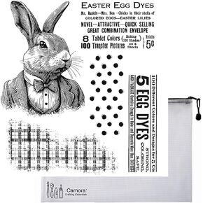 Tim Holtz Mr Rabbit Cling Stamp + Carnora Mesh Bag (2 Item Bundle)