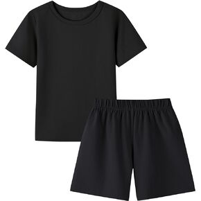 Baby Girls Boys Pajama Set, Toddler Short Sleeve Sleepwear pjs, Cotton Tee and Pant pjs Set