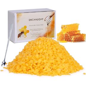 ENCANLIGHT Beeswax Pellets, Organic Yellow Bees Wax Pellets Melts - Food Grade & Triple Filtered for Skin Care, Lotions, Candle Making, Lip Balm, Body Creams and Soap Making