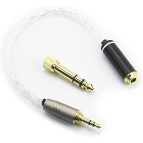 NewFantasia 3.5mm 1/8" TRS Male and 6.3mm 1/4" Adapter to 4.4mm Balanced Female Headphone Audio Adapter Cable
