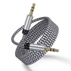 Aux Cord,3.5mm Audio Cable,5FT Nylon Braided Aux Cable 3.5mm Male to Male AUX Cord for Car, Headphones, Soundbar,Home Stereos, Speaker,Samsung, iPhone, iPad, iPod,Truck, Sony, Echo & More