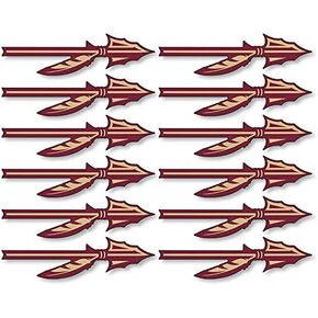 Sheet of 12: Arrowhead Shaped Stickers (Football Helmet Decal Seminole Player (1 x 2 inch)