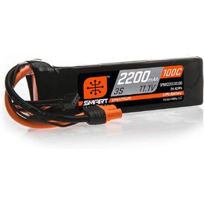 Spektrum 11.1V 2200mAh 3S 100C Smart LiPo Battery: IC3, SPMX22003S100