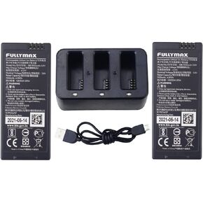 for Tello Four-axis Aircraft Spare Parts Remote Drone 2PCS 3.8V 1100mah Lithium Battery +3in1 Charger