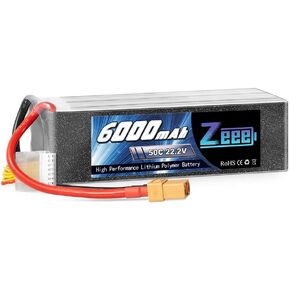 Zeee 6S Lipo Battery 6000mAh 50C 22.2V with XT90 Plug Soft Case RC Battery Compatible for DJI Airplane RC Quadcopter Helicopter Car Truck Boat Hobby