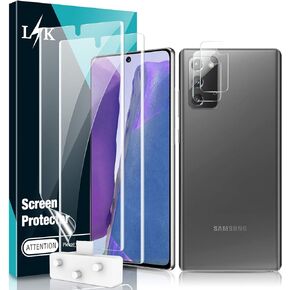 [2+2 Pack] LϟK Compatible for Samsung Galaxy Note 20 5G SM-N9810, 2 Pack Flexible TPU Film Screen Protector & 2 Pack Camera Lens Protector Alignment Frame HD Clear Bubble Free Flexible TPU Film
