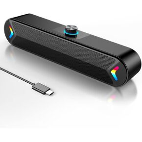 مكبر صوت LENRUE A39PRO للكمبيوتر المحمول، يعمل بالطاقة من النوع C وإدخال الصوت، صوت واضح 10 وات، التوصيل والتشغيل، بدون تأخير الصوت (اتصال من النوع C) in Kuwait