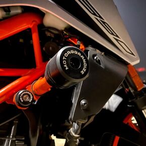 Frame Sliders Crash Protectors for KTM Duke 125 | 200 | 250 | 390 Heavy Frame Sliders with Brackets | [Gen 1 and Gen 2] (Orange | Black)