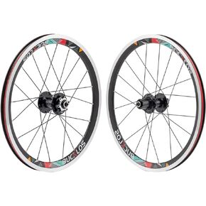 BUCKLOS Folding Bike Wheelset 20 inch 406 451 Black/Red Aluminum Alloy Wheels, V Brake/Disc Brake Quick Release 20H Bicycle Wheelset for 7 8 9 10 11 Speed Cassette