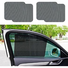 4Pcs Car Side Window Sunshade, Car Window Shades, Static Cling Films Stickers to Blocking UV Rays and Protecting Privacy, Reuseable Washable Sun Shade Universal for Cars, Trucks, SUVs
