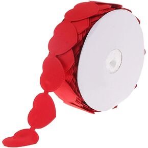 20 Yards Heart Lace Trim Decorative Ribbon Wedding Dress Embellishment Gift Wrapping Party Prom Decoration - Red