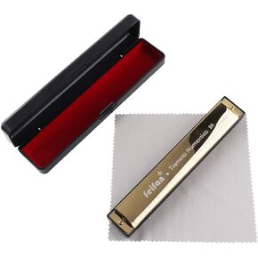 OriGlam Harmonica 24 Hole Key of C, Professional Tremolo Harmonica Mouth Organ Harp, Diatonic Harmonica for Kids Beginner Adult