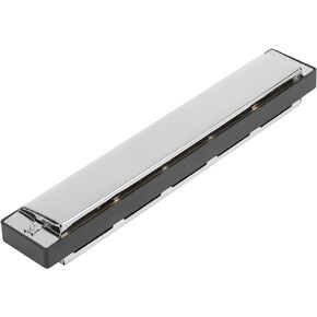 Eujgoov Harmonica D Key Harmonica 24 Hole Harmonica Silver Mouth Organ Harmonica with Case