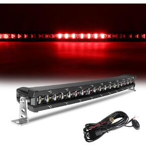 BraveWAY 32 inch LED Light Bar Curved Single Row 6500K White Driving Light White & Amber Flashing Strobe Light with 12V Wiring Harness for Off-Road Car SUV Police Truck