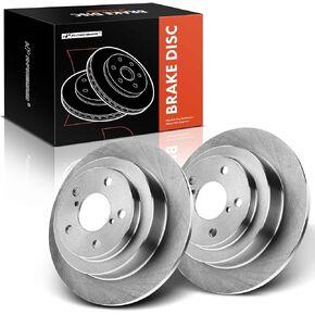 A-Premium 10.47 inch (266mm) Rear Solid Disc Brake Rotors Compatible with Select Subaru and Saab Models - Forester 1998-2008, Impreza 1993-2007, Legacy 1990-1999, 9-2X 2005-2006, 2-PC Set