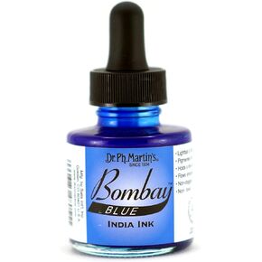 Dr. Ph. Martin's Bombay India Ink (5BY) Ink Bottle, 1.0 oz, Blue, 1 Bottle
