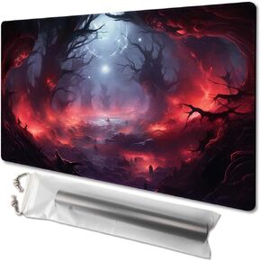 MTG Playmat Size 24x14in Free Storage Bags Non-Slip Backing Printing, Ideal for Card Game Enthusiasts TCG Playmat (No with Zone,Blood Moon Secrets)