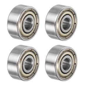 uxcell 4pcs 624ZZ Deep Groove Ball Bearings, Chrome Steel Z3 Double Metal Shielded Bearing 4mm x 13mm x 5mm