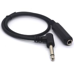 Right Angle 6.35 Male to Female Cable, 1/4 Stereo TRS Headphone Extension Cord for Guitar AMP Synths Amplifier Speaker Piano