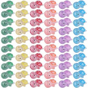 60pcs Turtle Figurines, Mini Resin Glitter Turtles Tiny Turtle Toys Miniature Cute Turtle Ocean Animal Figures for DIY Garden Micro Landscape Birthday Party Favors Home Dollhouse Decoration