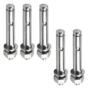 5 Pcs Heavy Duty Concrete Wall Bolts External Expansion Screws Stainless Steel Molly Bolt Metal Sleeve Bolt Dry Wall Anchors (M10x80mm Bolt 12mm Hole)