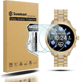 Suoman 3-Pack for Michael Kors Access Gen 5 Lexington Screen Protector Tempered Glass, 2.5D 9H Hardness Screen Protector for Michael Kors Gen 5 Lexington 2 Smartwatch