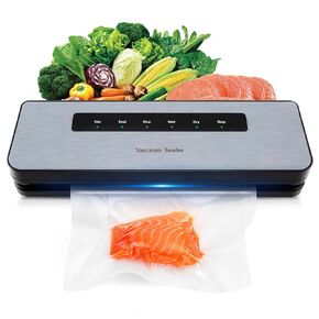Ruiqas Vacuum Food Sealer Machine Powerful 65KPa Suction Power Moist Dry Mode Automatic Food Sealer with 10 Bags