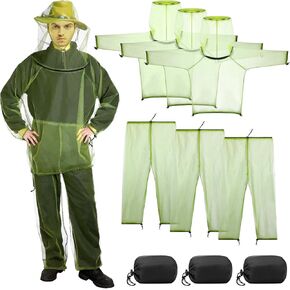 3 مجموعات من بدلات شبكة البعوض، سراويل شبكية للحشرات، سترة شبكية ذات قلنسوة، مجموعات سراويل خفيفة الوزن وقابلة للتنفس، ملابس للجسم مقاومة للحشرات لصيد الأسماك والمشي لمسافات طويلة والتخييم والزراعة والبستنة، مقاس L/XL in Kuwait