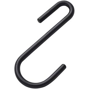 Heavy Duty S Hooks, Stainless Steel Rack Hooks Hanging Hangers S Shaped Hooks for Pan Pot Clothes Towel Bag Robe Plants (Black, 10 Pack)