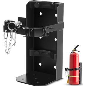Zonon Heavy Duty Fire Extinguisher Bracket 10 lb Metal Fire Extinguisher Holder Wall Mount for Home Car Truck, Mini, Small, and Medium Sized Fire Extinguisher Diameter 5.12-5.51 Inch, Black (1 Pc)