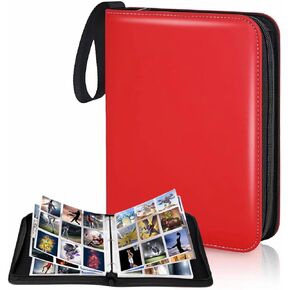 Trading Card Binder 4 Pocket,400 Pockets Card Binder for Pokemon Cards with Zipper,50 Sleeves Card Holder Compatible with Standard Card,Sport Card-Gift for Boy and Girl (4-Pockets, Yellow)
