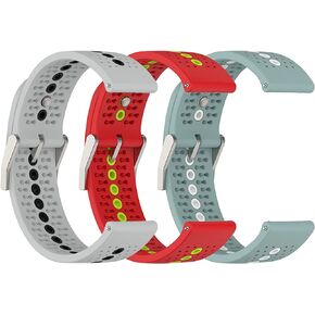 FitTurn 3PACK Bands Compatible with Cubitt CT4/CT2 Pro GPS Watch- Colorful Air Holes Design Quick Release Bands Sport Strap Wristband Silicone for Cubitt CT4/CT2 Pro GPS Smart Watch