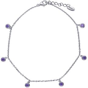 BERRICLE سوار من الفضة الاسترليني مكعب زركونيا CZ فاشن خلخال للكاحل للنساء، مطلي بالروديوم in Kuwait