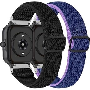 RuenTech 2 Pack Elastic Bands Compatible with iTouch Air 3 40mm Smartwatch Band, Adjustable Nylon Straps Replacement Sport Wristbands for iTouch Air 3 40mm Accessories Women&Men