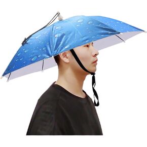 Umbrella Hat, 25 inch Fishing Umbrella Cap Hands Free Umbrella Elastic Folding Compact UV&Rain Protection Headwear