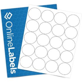 2 Inch Round Labels - Permanent, White Matte - Candle, Lid, Product, Favor Labels - Pack of 2,000 Circle Stickers, 100 Sheets - Inkjet/Laser Printers - Online Labels