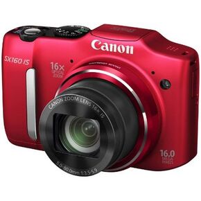 Canon PowerShot SX160 عبارة عن كاميرا رقمية بدقة 16.0 ميجابكسل مع تكبير بصري للصورة بزاوية عريضة 16x وشاشة LCD مقاس 3.0 بوصة (أحمر) (متجدد) in Kuwait