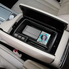 Center Console Organizer Tray Compatible with Genesis GV80 2021 2022 2023 2024, Armrest Insert Container Secondary Storage Box, Black Trim
