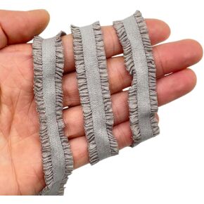 Lmlliang10Yards 0.5inch Elastic Lace Trim, Stretch Cotton Ribbon Soft Frilly Elastic Trim for Sewing, Lingerie,Thongs and DIY Crafts and Sewing Offering(White)