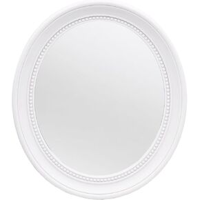 مرآة بيضاوية مقاس 15 × 13 بوصة، مرآة بيضاء، مرآة حمام، مرآة حمام بيضاء، مرآة حائط in Kuwait