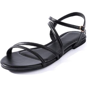 Mtzyoa النساء الصنادل المسطحة عارية متأنق Strappy مريحة الصيف ساحة المفتوحة تو الزفاف عارضة الجلود السيدات حزب العصرية عطلة in Kuwait