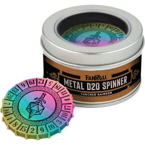 Fanroll من Metallic Dice Games Metal d20 Spinner: نحاس عتيق