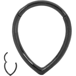 365 Sleepers Surgical Steel 16G 8mm 10mm Tear Drop Hinged Hoop Segment Nose Ring Helix Tragus Septum Unisex Earring Body Piercing Jewelry